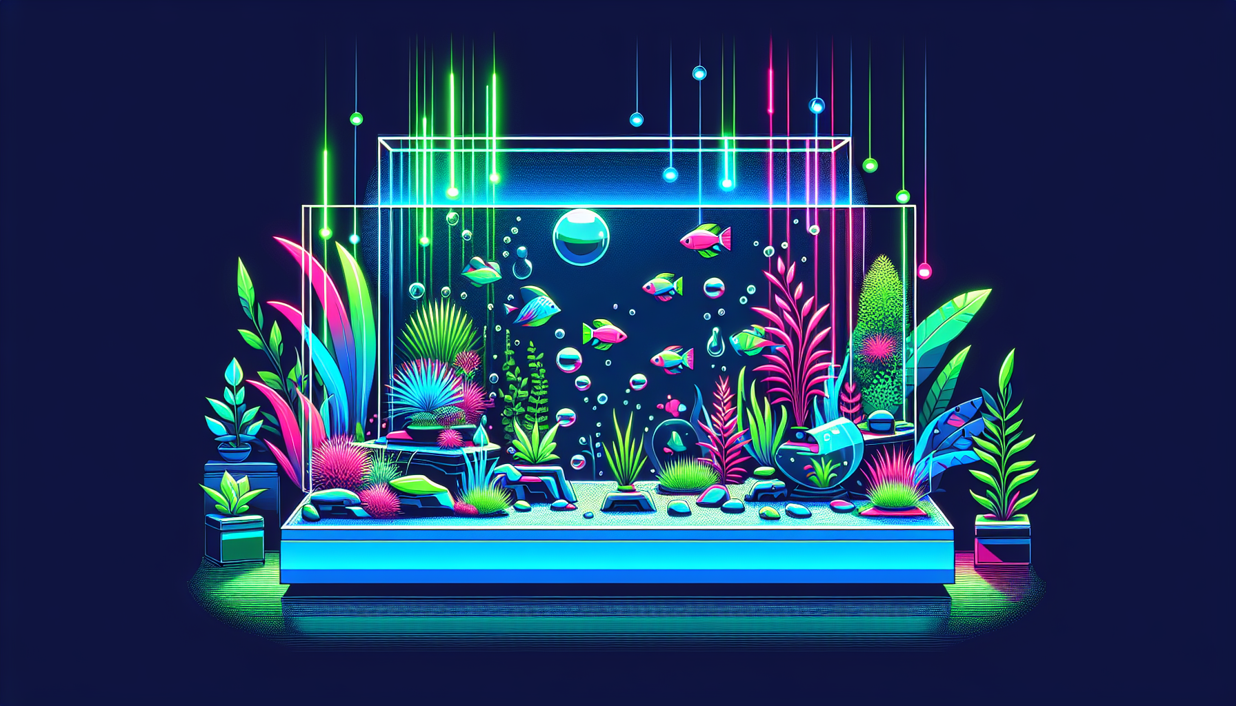 Modern flat design aquascaping illustration for undefined