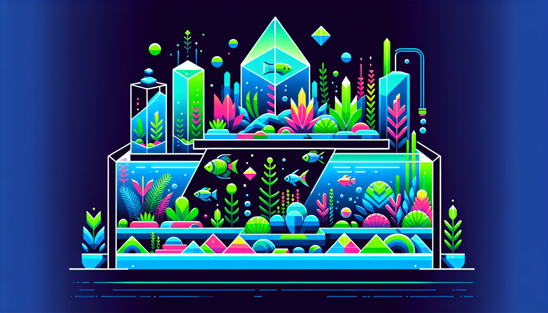 Modern flat design aquascaping illustration for undefined