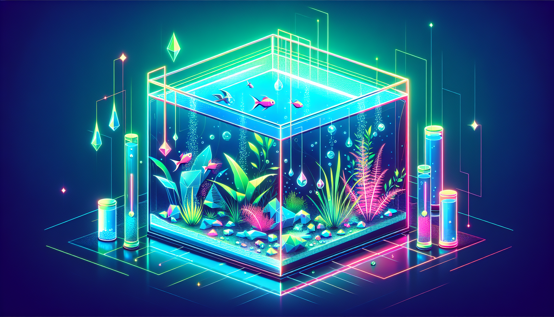 Modern flat design aquascaping illustration for undefined