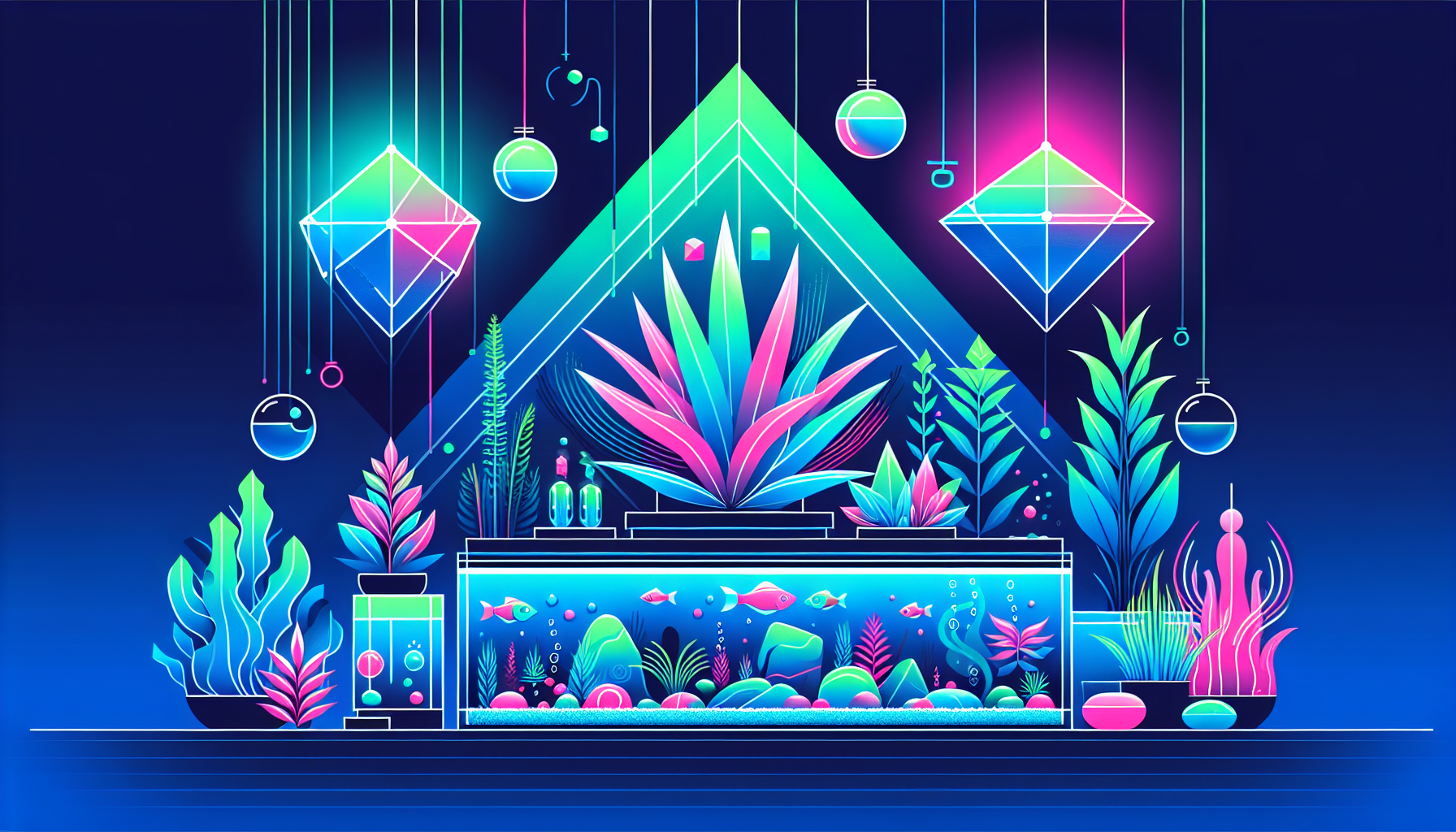 Modern flat design aquascaping illustration for undefined