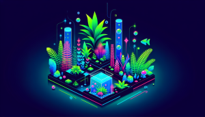Modern flat design aquascaping illustration for undefined