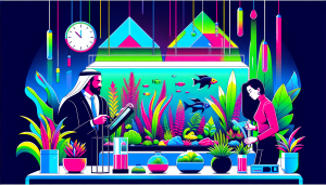 Modern flat design aquascaping illustration for undefined