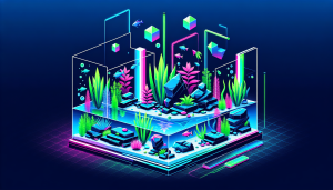 Modern flat design aquascaping illustration for undefined
