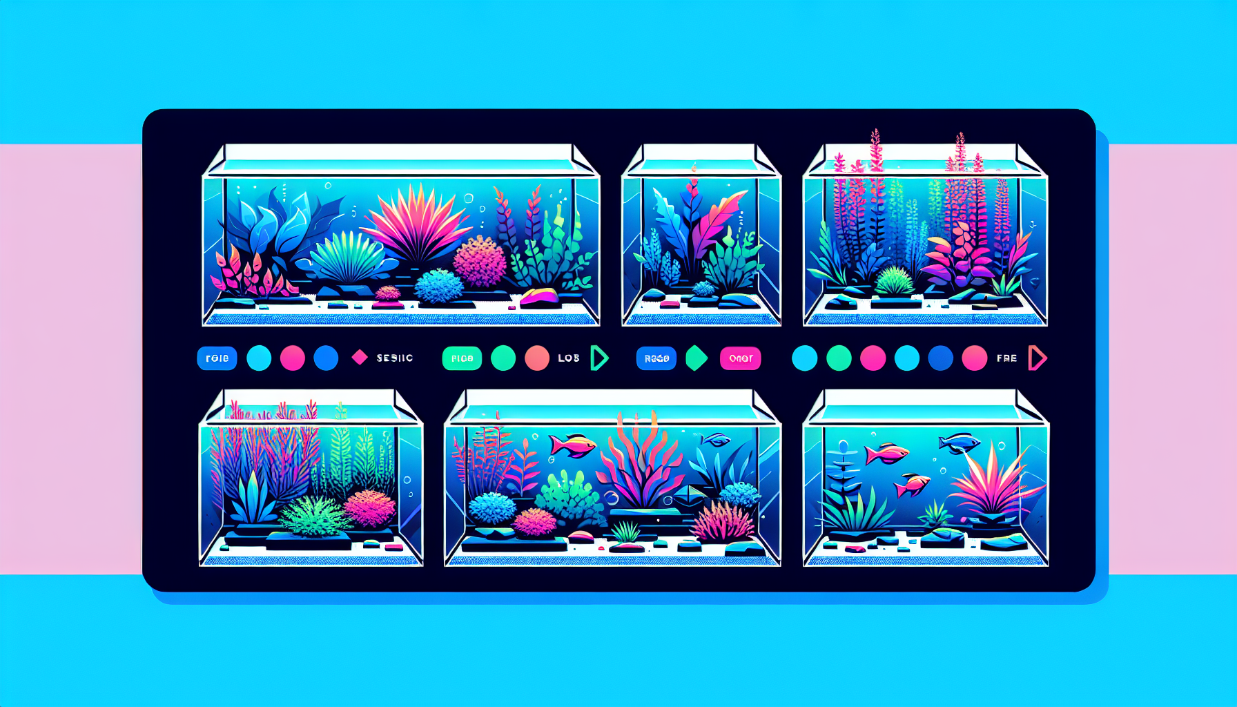 Modern flat design aquascaping illustration for undefined