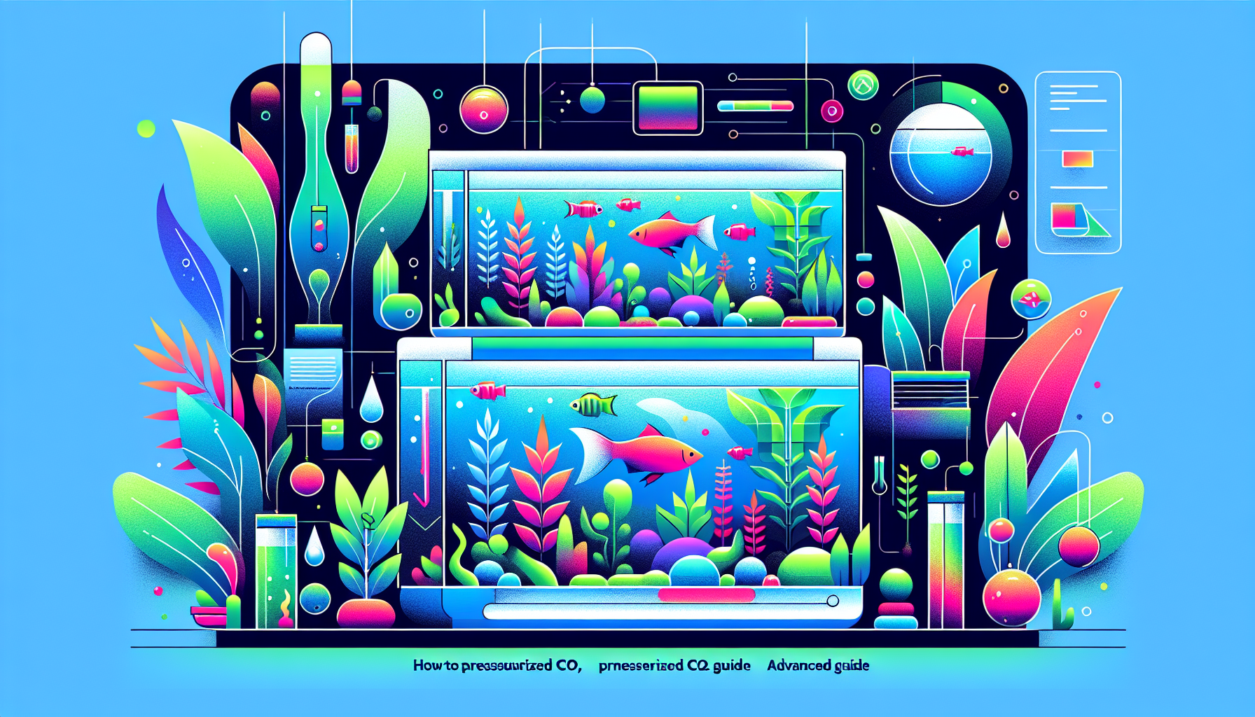 Modern flat design aquascaping illustration for undefined