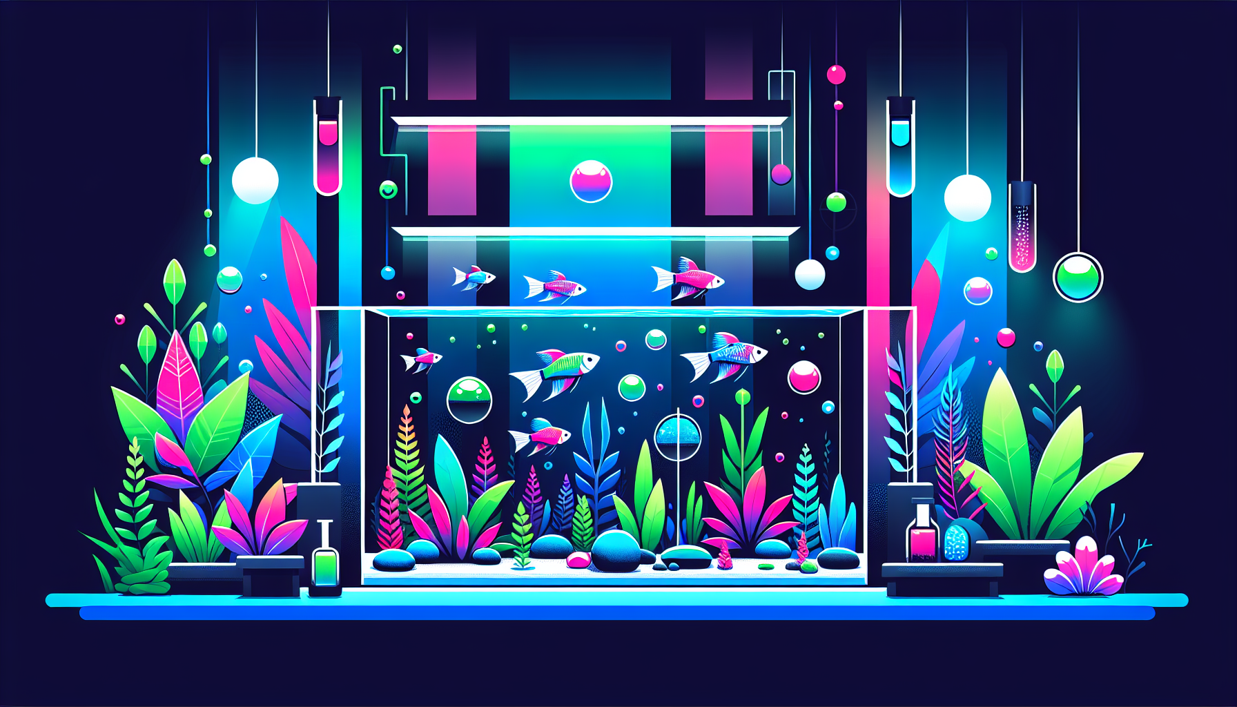 Modern flat design aquascaping illustration for undefined
