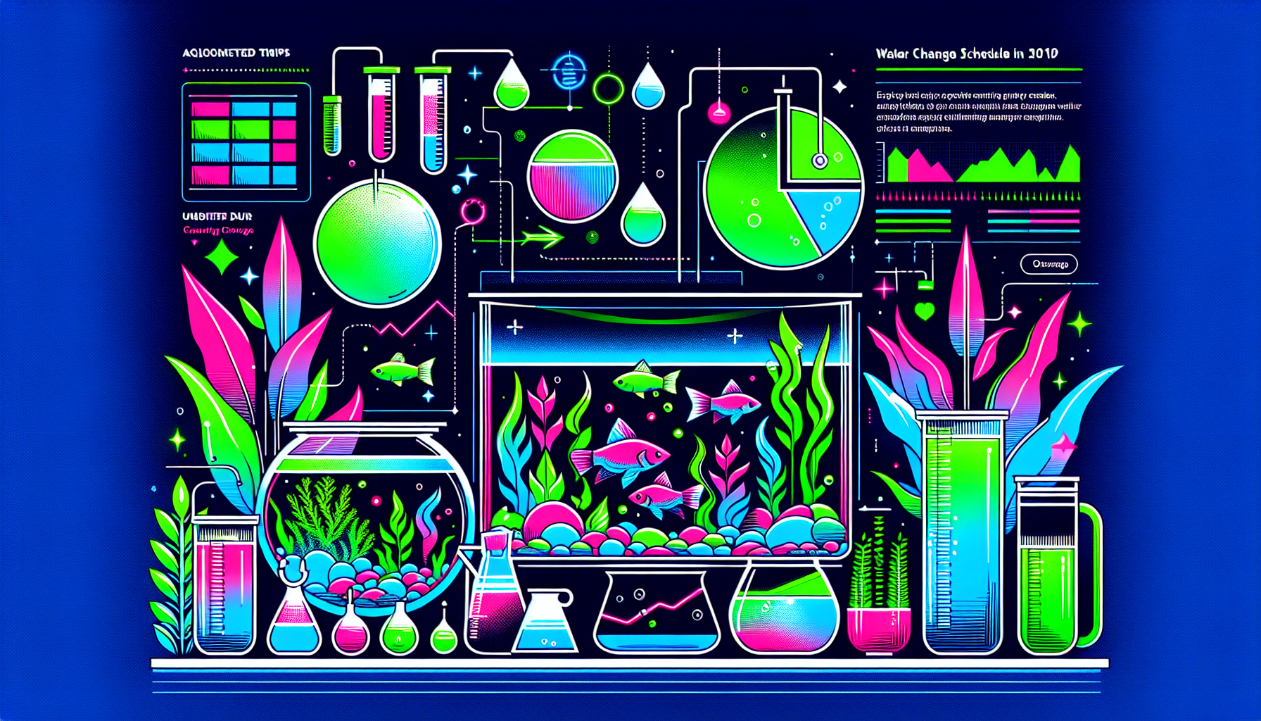 Modern flat design aquascaping illustration for undefined