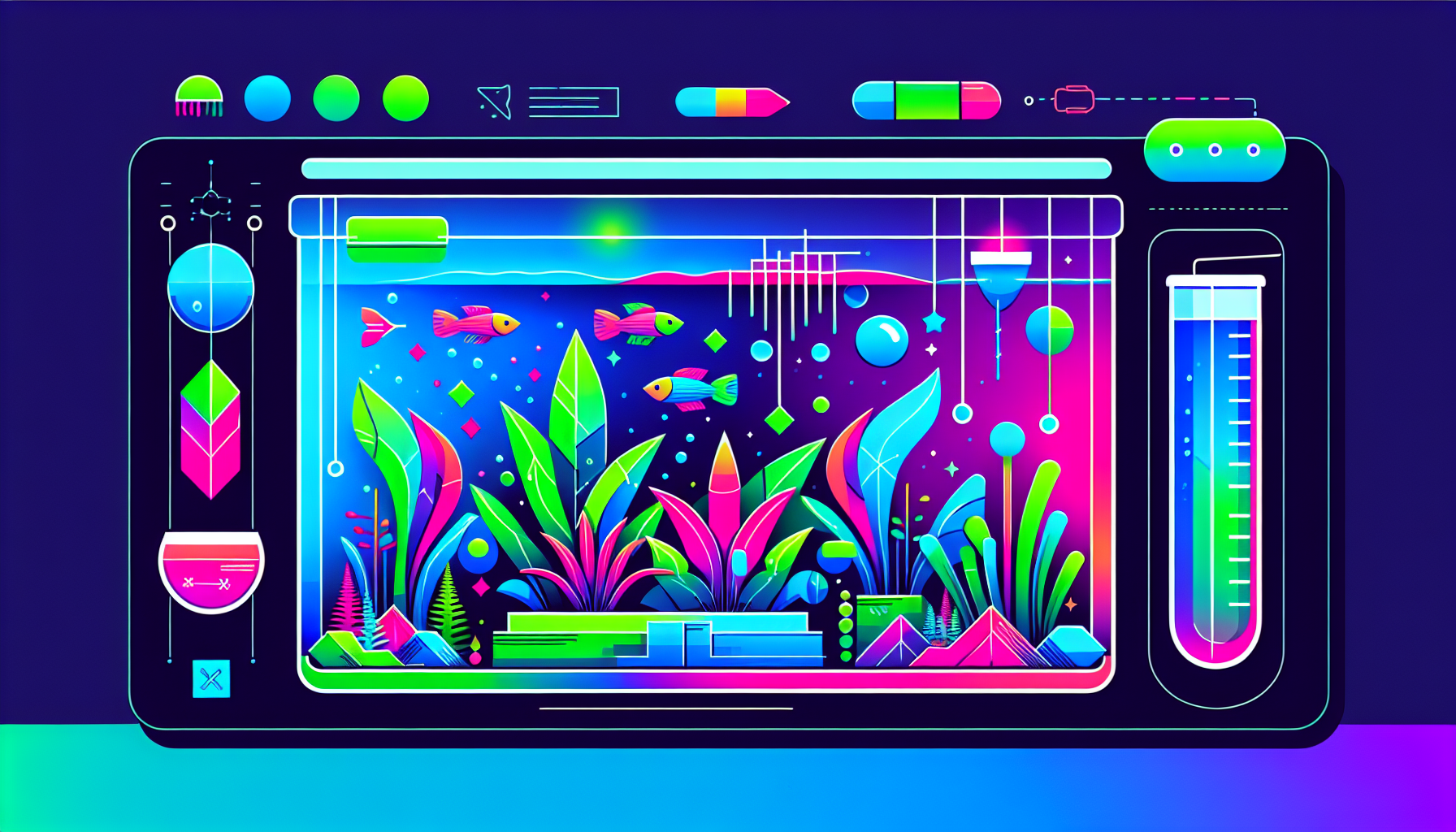 Modern flat design aquascaping illustration for undefined