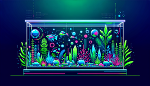 Modern flat design aquascaping illustration for undefined