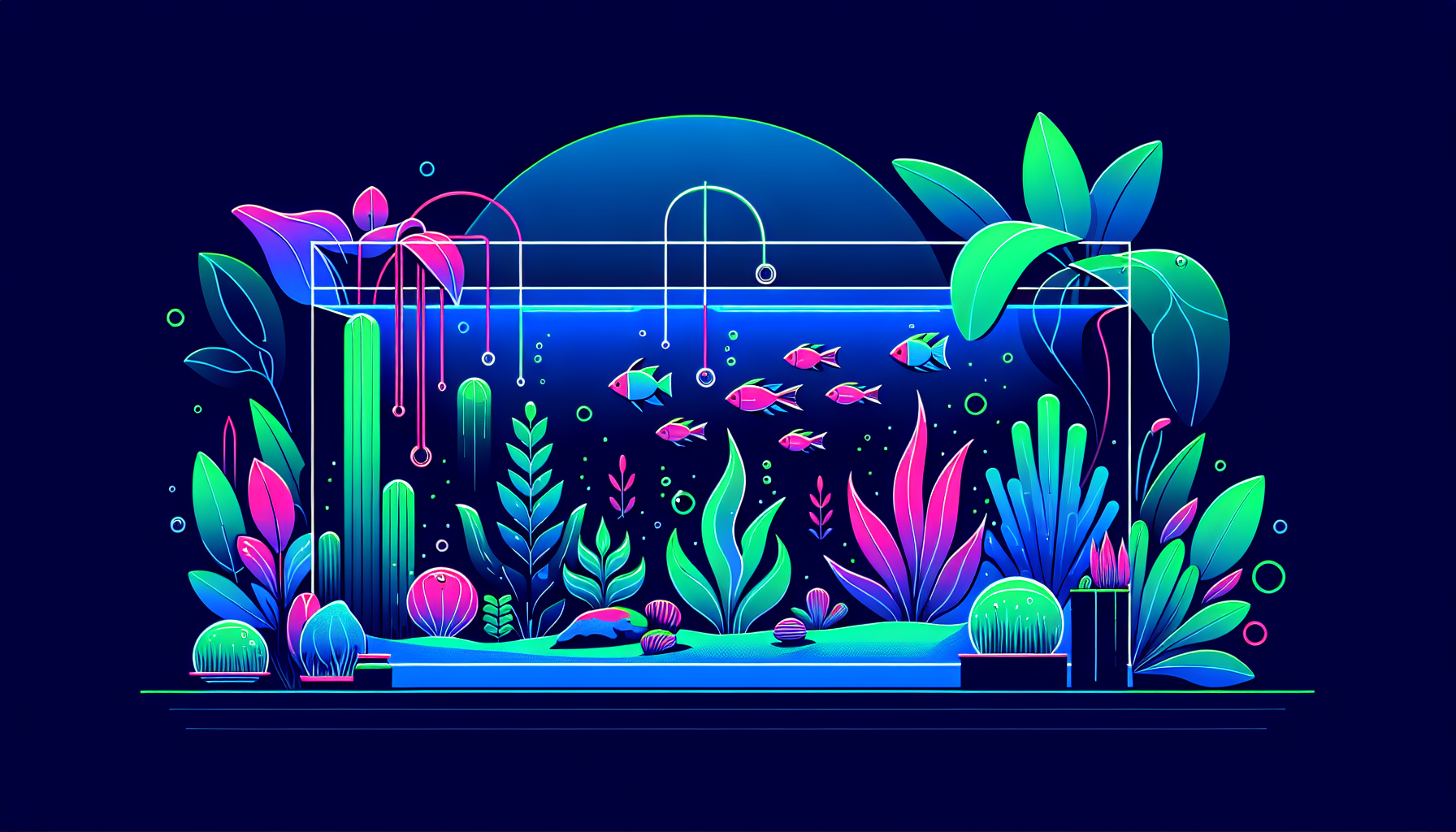 Modern flat design aquascaping illustration for undefined