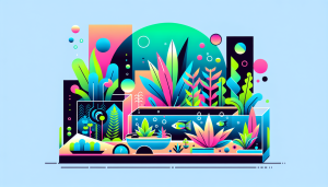 Modern flat design aquascaping illustration for undefined