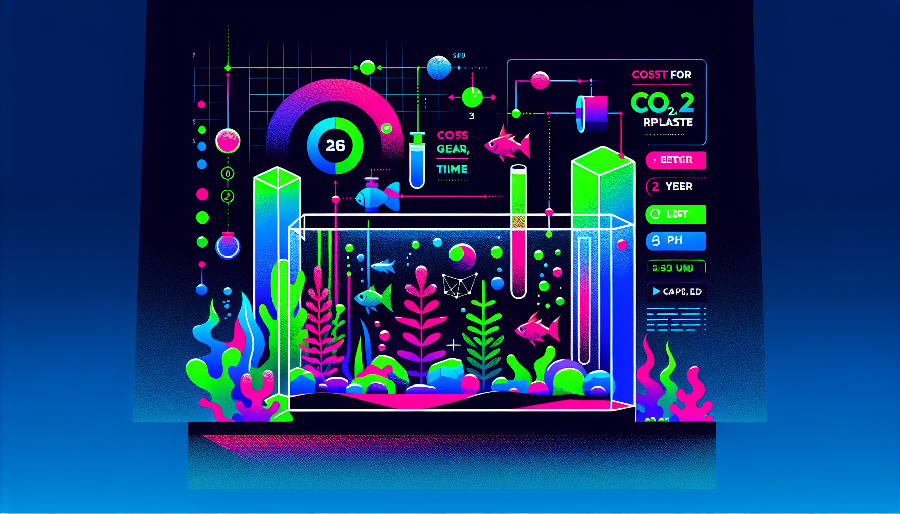 Modern flat design aquascaping illustration for undefined