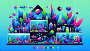 Modern flat design aquascaping illustration for undefined