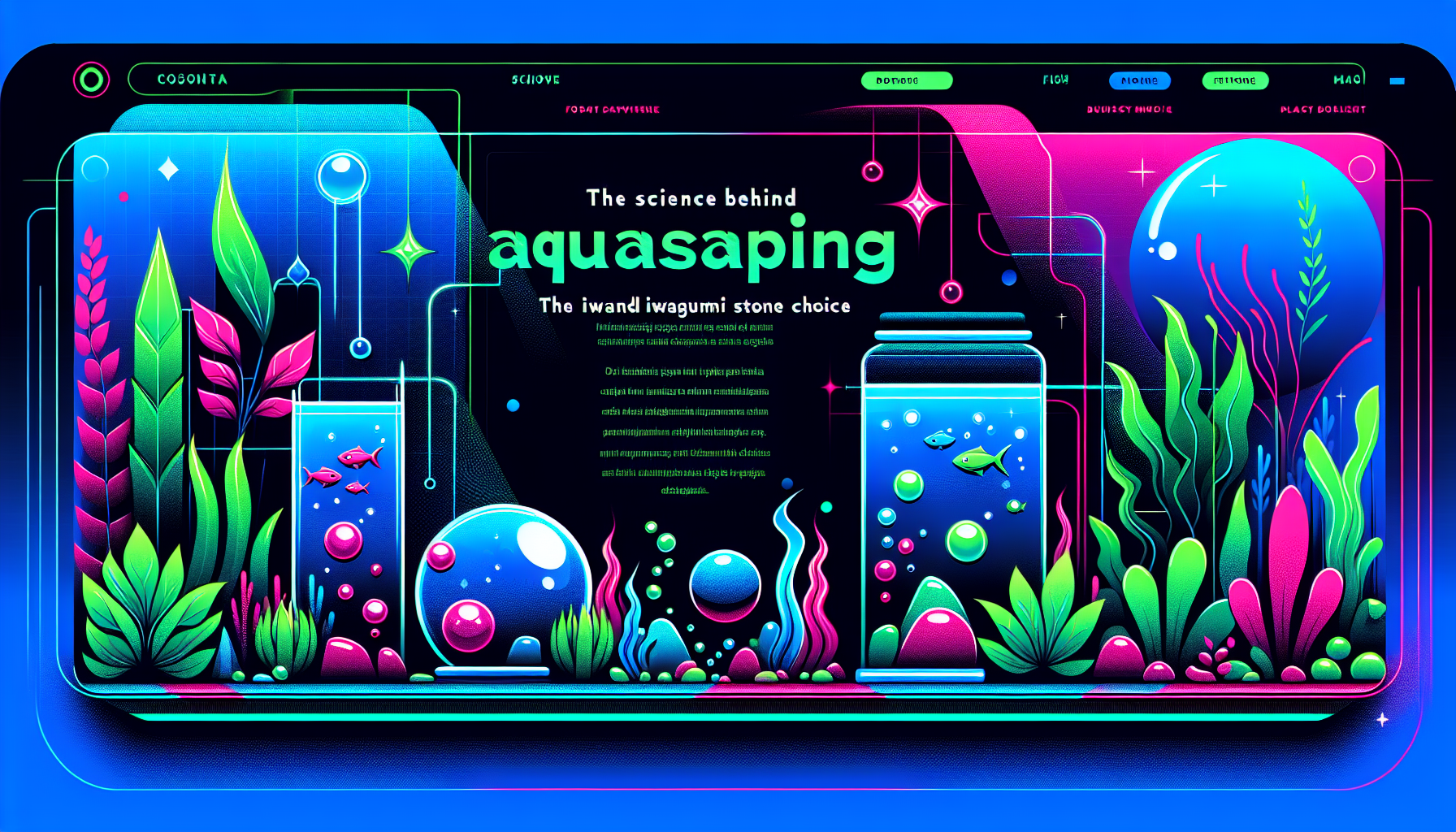 Modern flat design aquascaping illustration for undefined