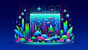 Modern flat design aquascaping illustration for undefined
