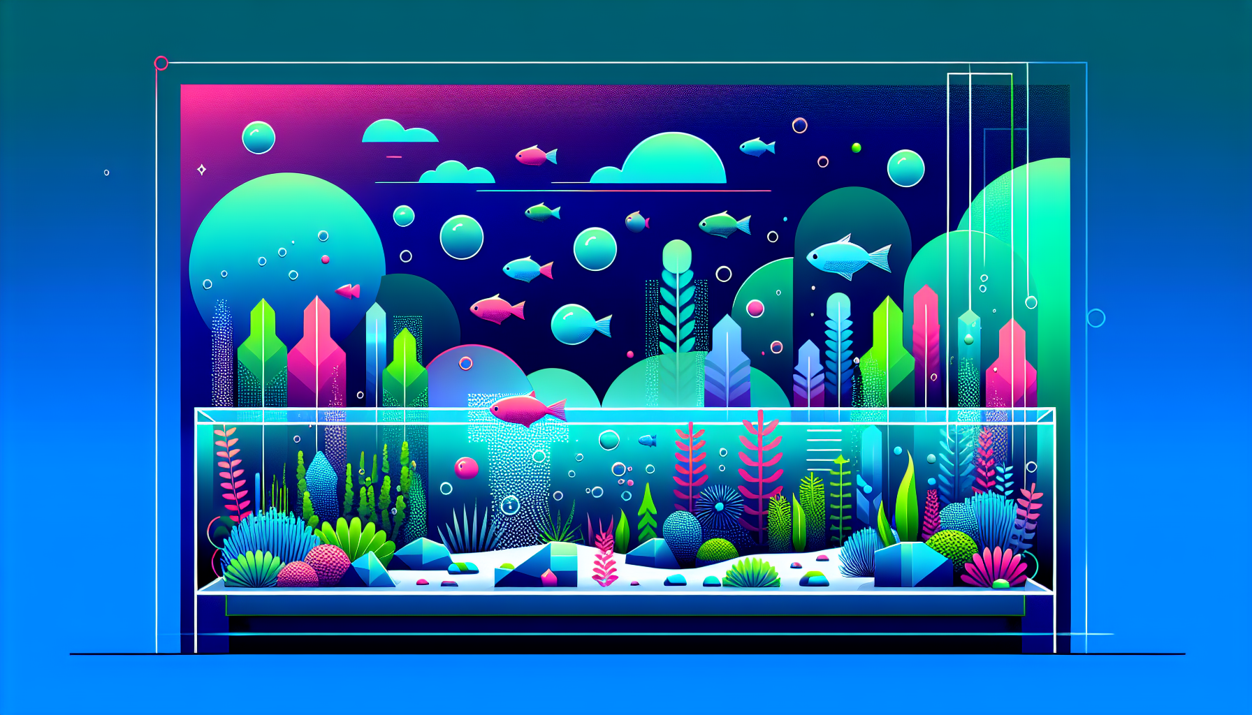 Modern flat design aquascaping illustration for undefined