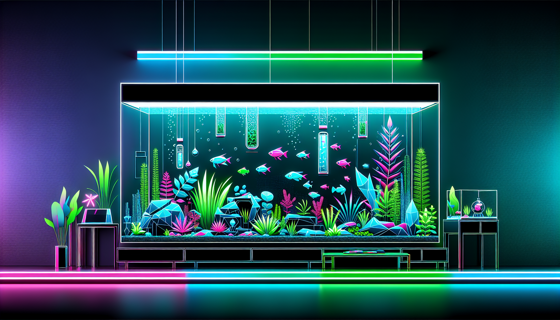 Modern flat design aquascaping illustration for undefined