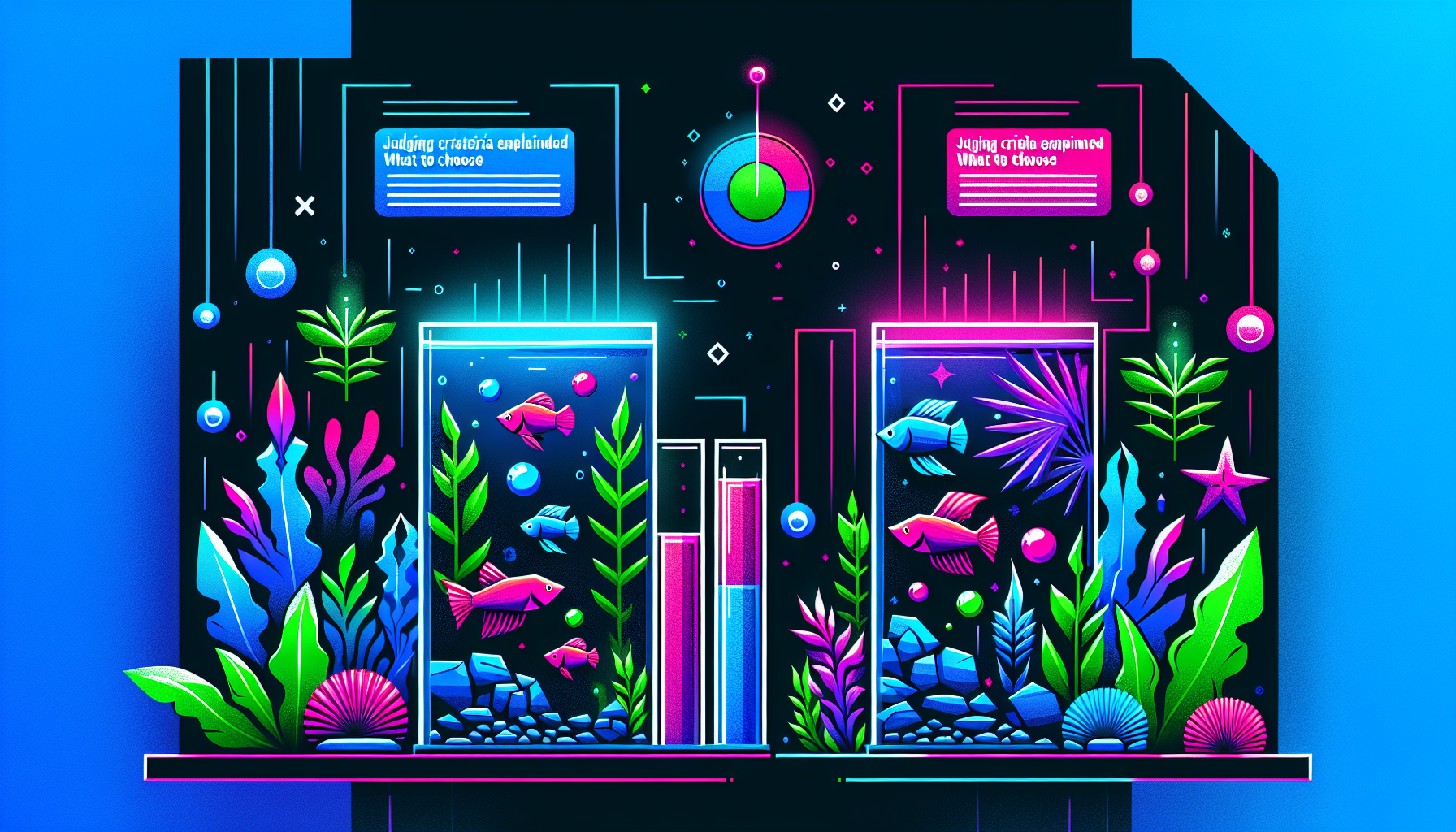 Modern flat design aquascaping illustration for undefined