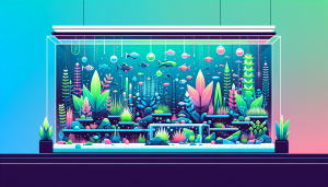 Modern flat design aquascaping illustration for undefined