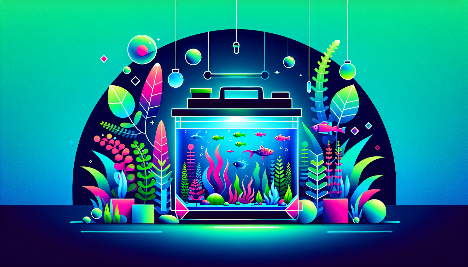 Modern flat design aquascaping illustration for undefined