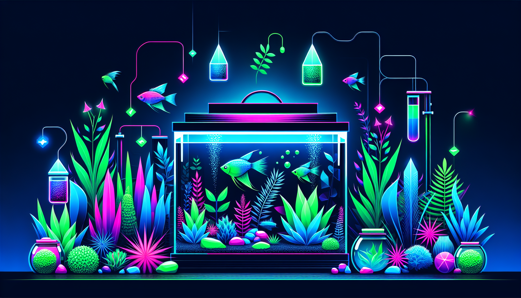Modern flat design aquascaping illustration for undefined