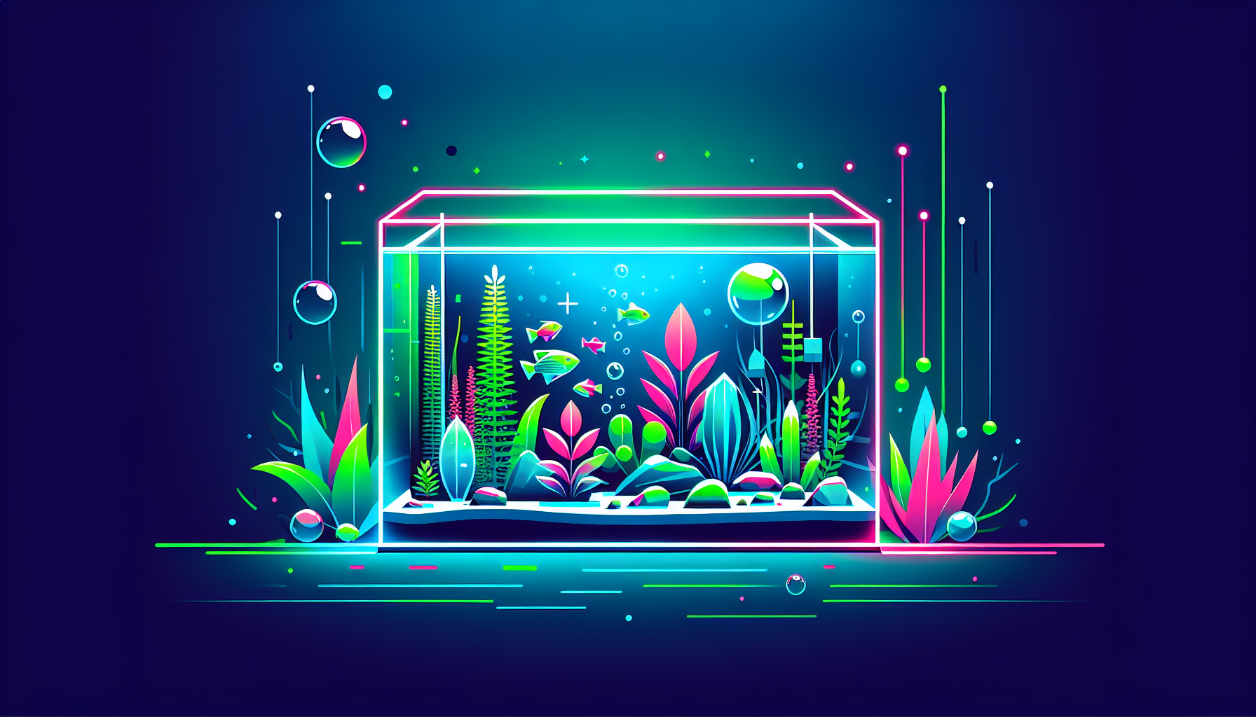 Modern flat design aquascaping illustration for undefined