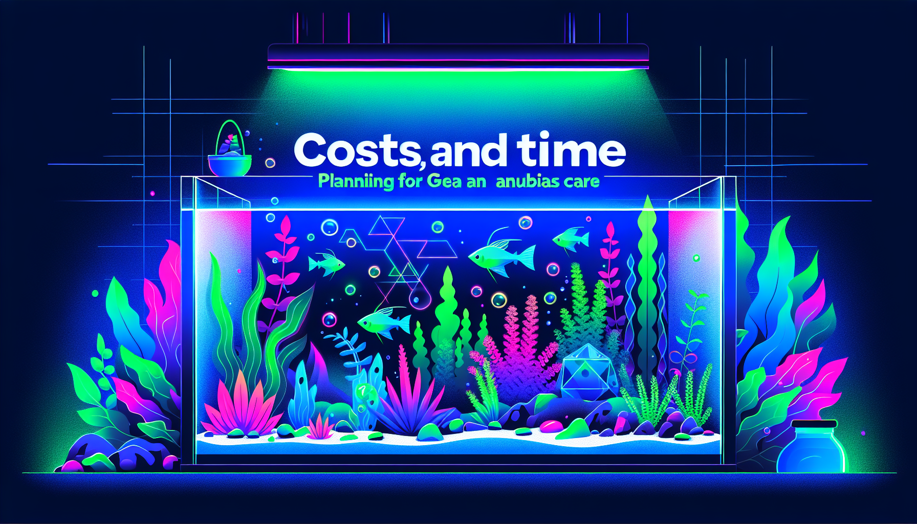 Modern flat design aquascaping illustration for undefined