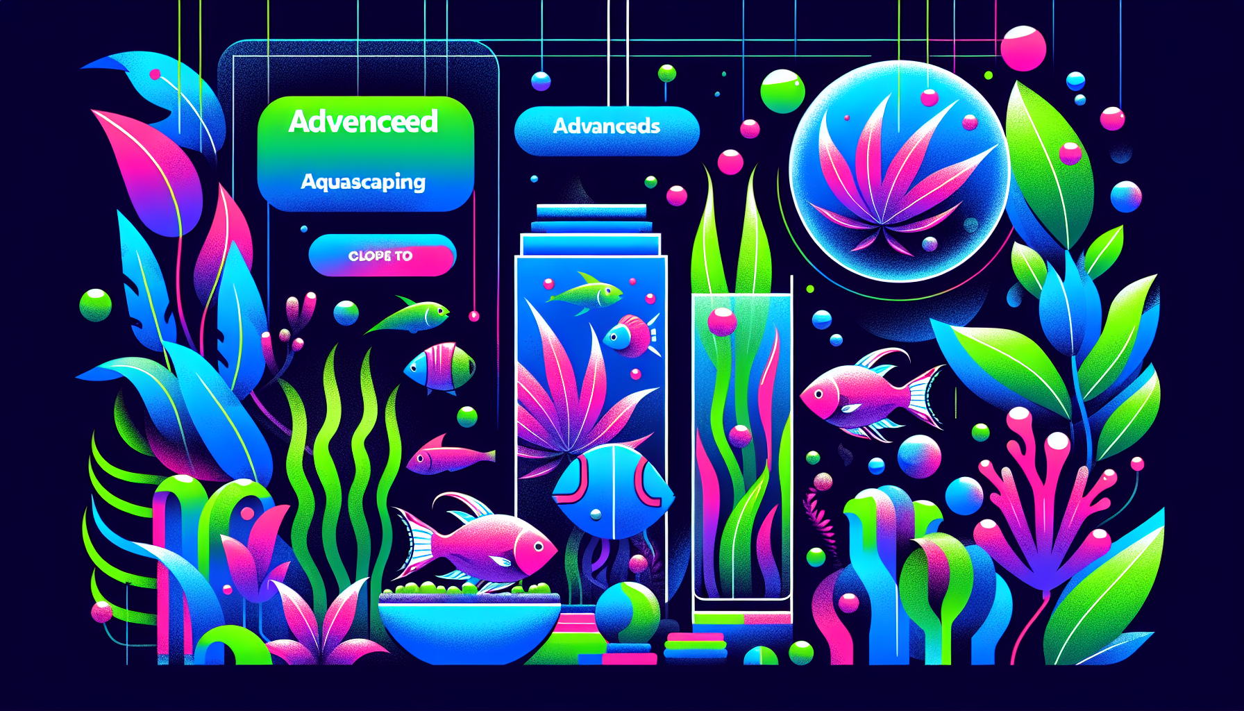 Modern flat design aquascaping illustration for undefined