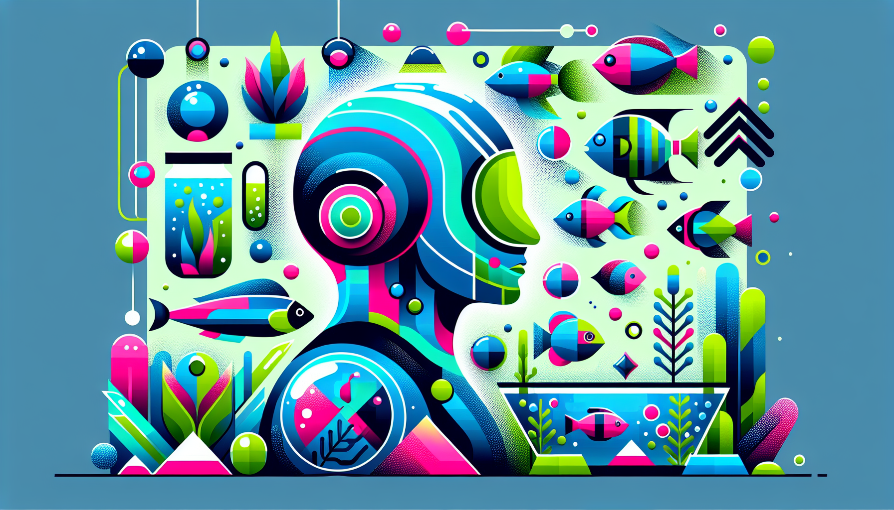 Modern flat design aquascaping illustration for undefined