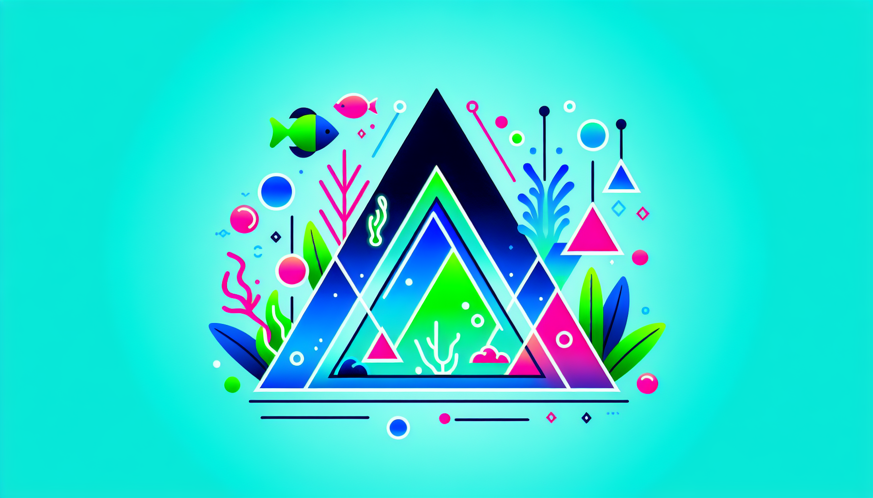 Modern flat design aquascaping illustration for undefined