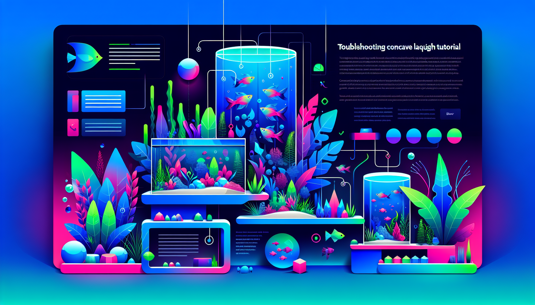 Modern flat design aquascaping illustration for undefined