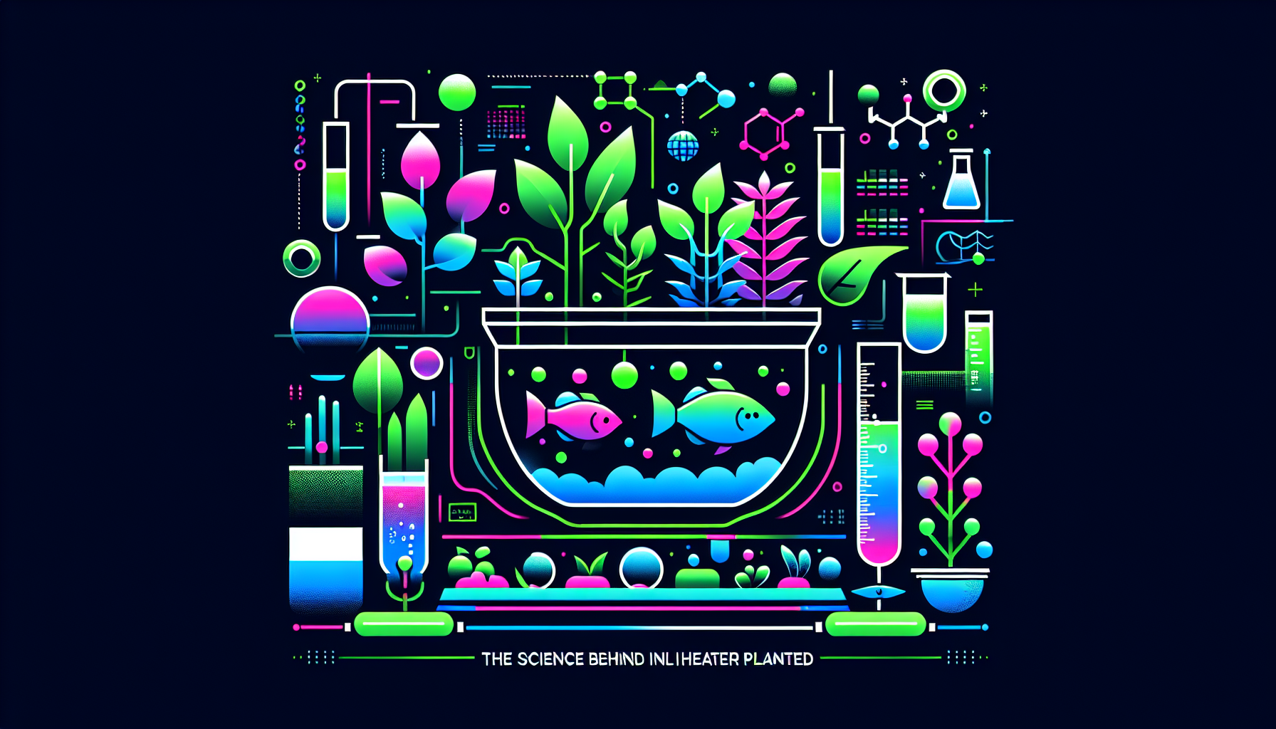 Modern flat design aquascaping illustration for undefined