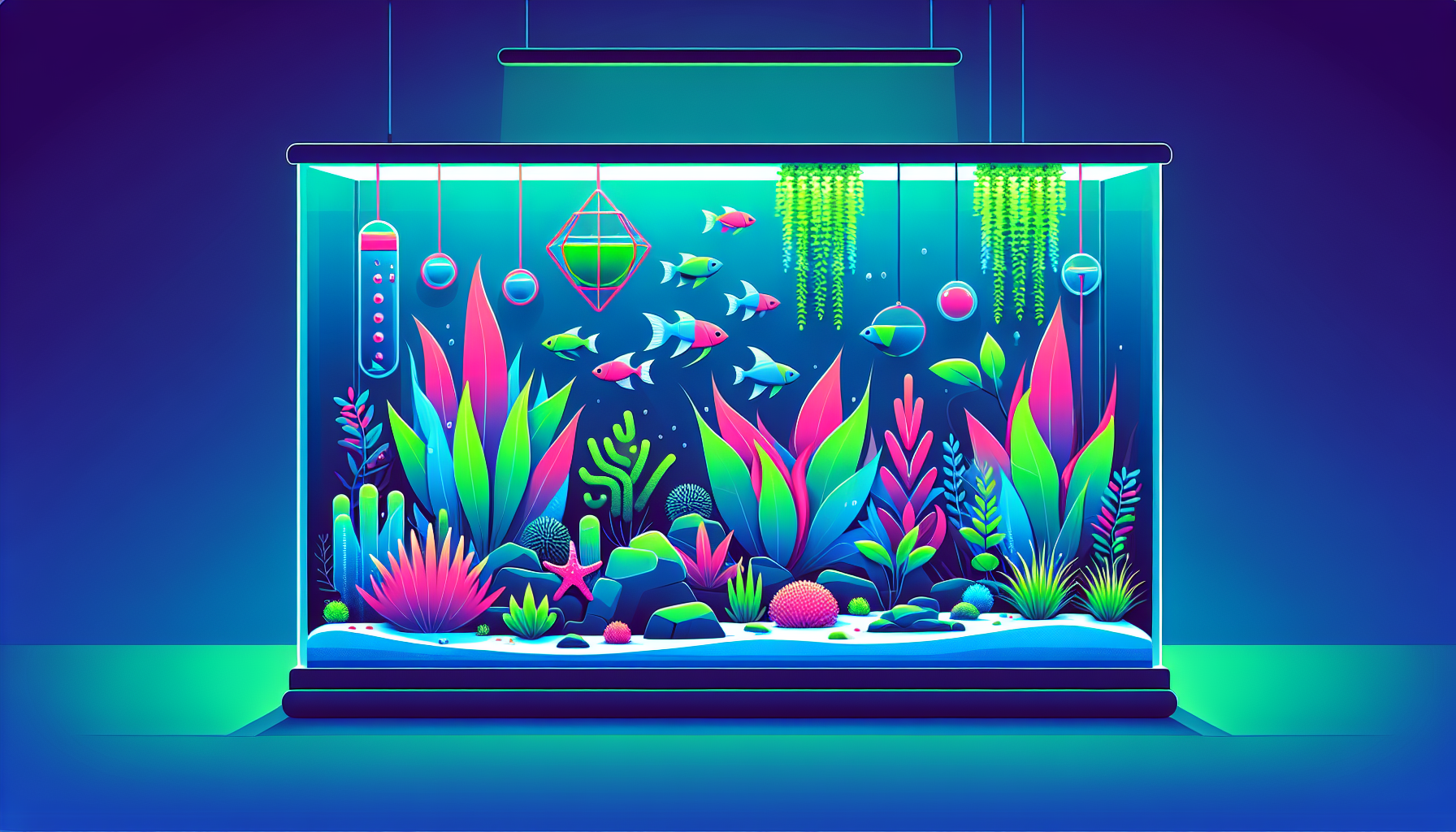 Modern flat design aquascaping illustration for undefined