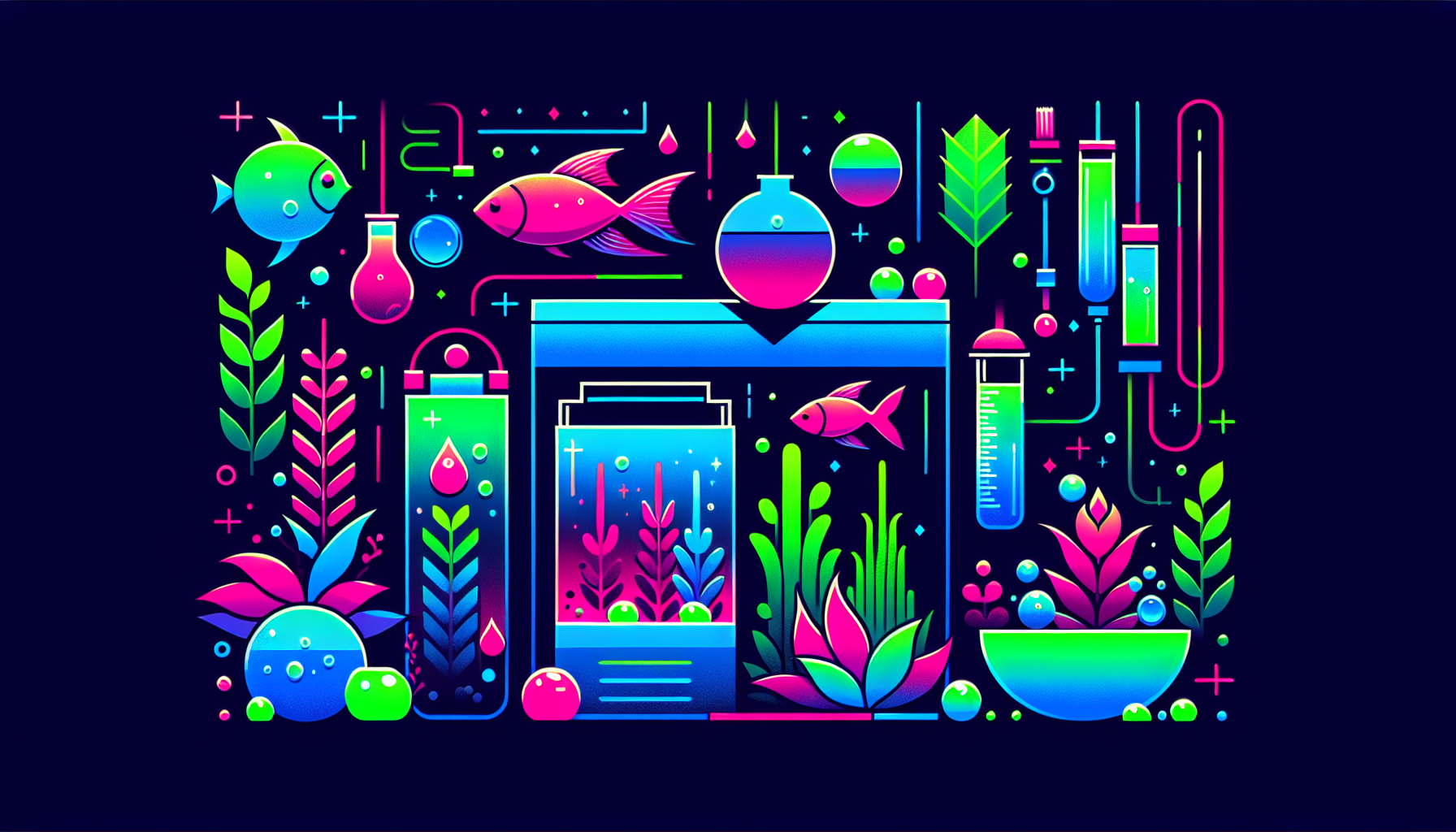Modern flat design aquascaping illustration for undefined