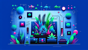 Modern flat design aquascaping illustration for undefined