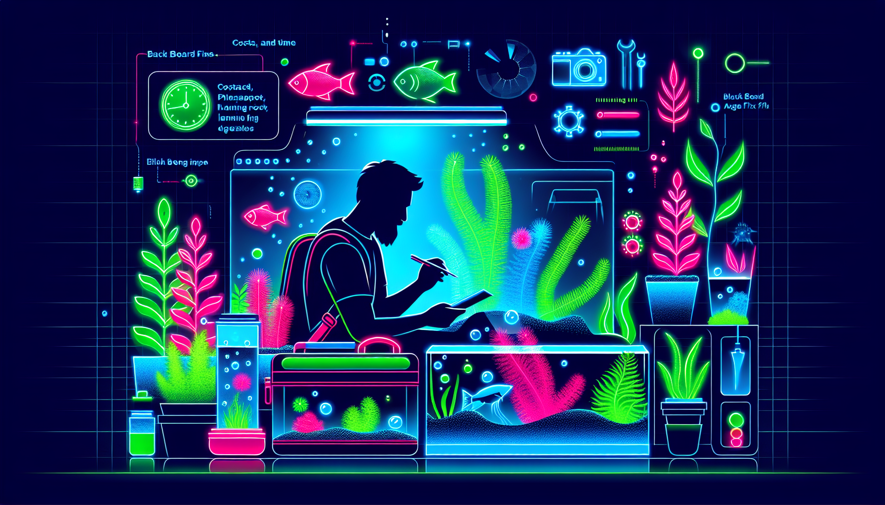 Modern flat design aquascaping illustration for undefined