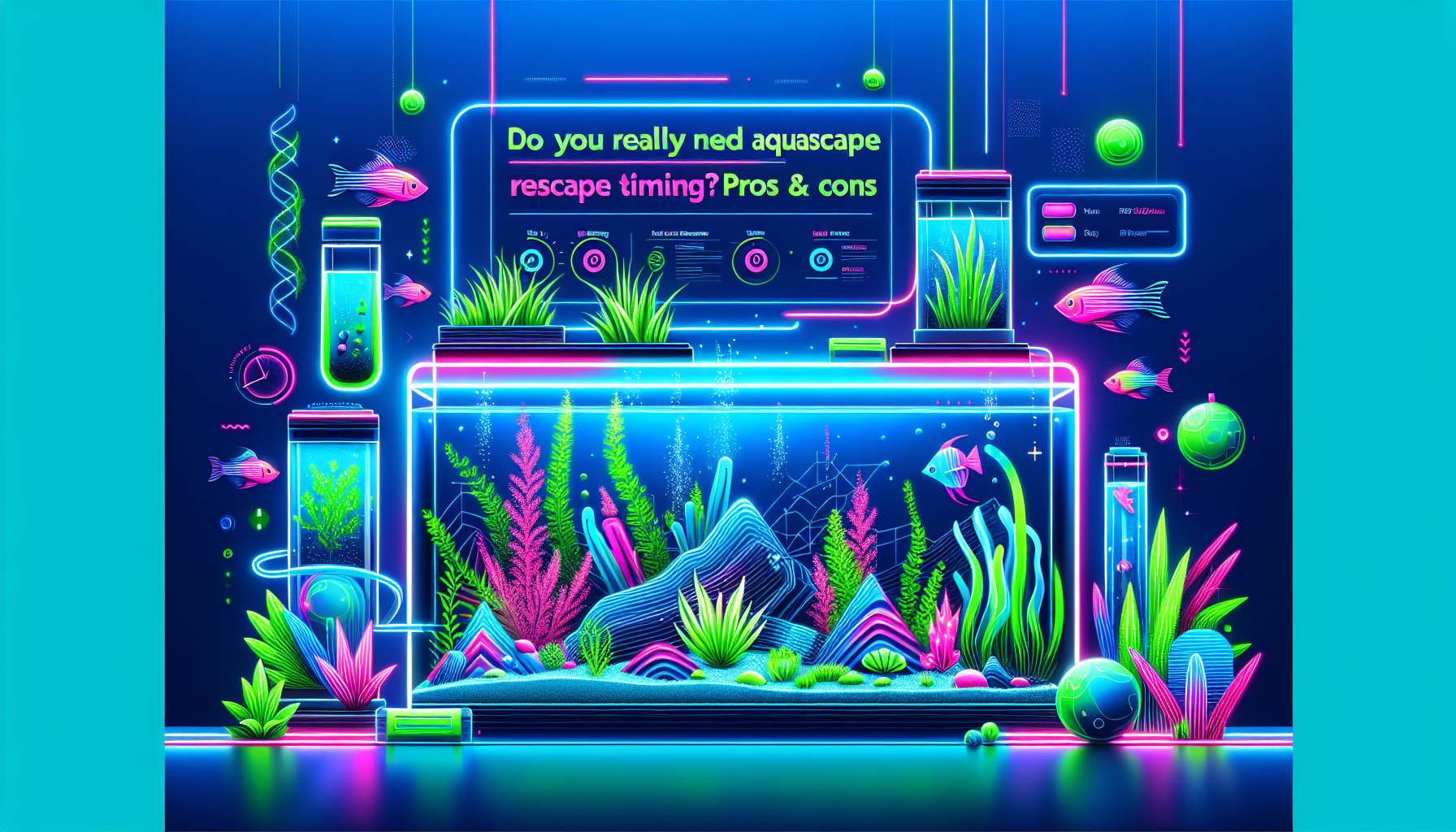 Modern flat design aquascaping illustration for undefined