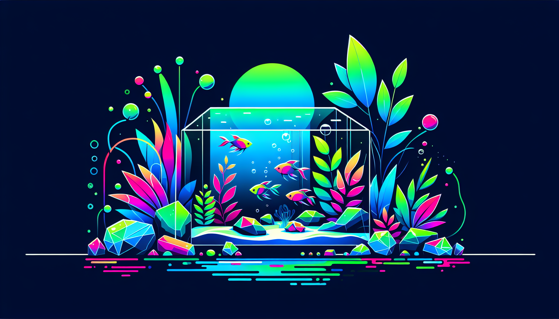 Modern flat design aquascaping illustration for undefined