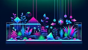 Modern flat design aquascaping illustration for undefined