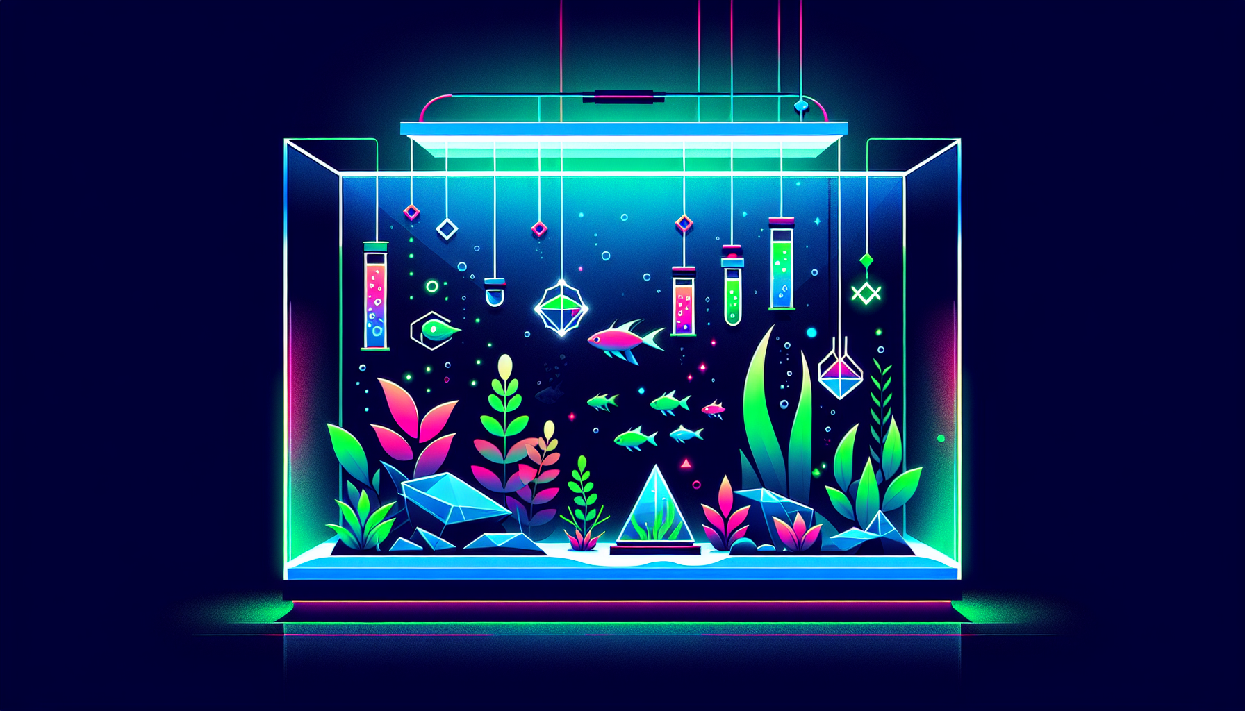 Modern flat design aquascaping illustration for undefined