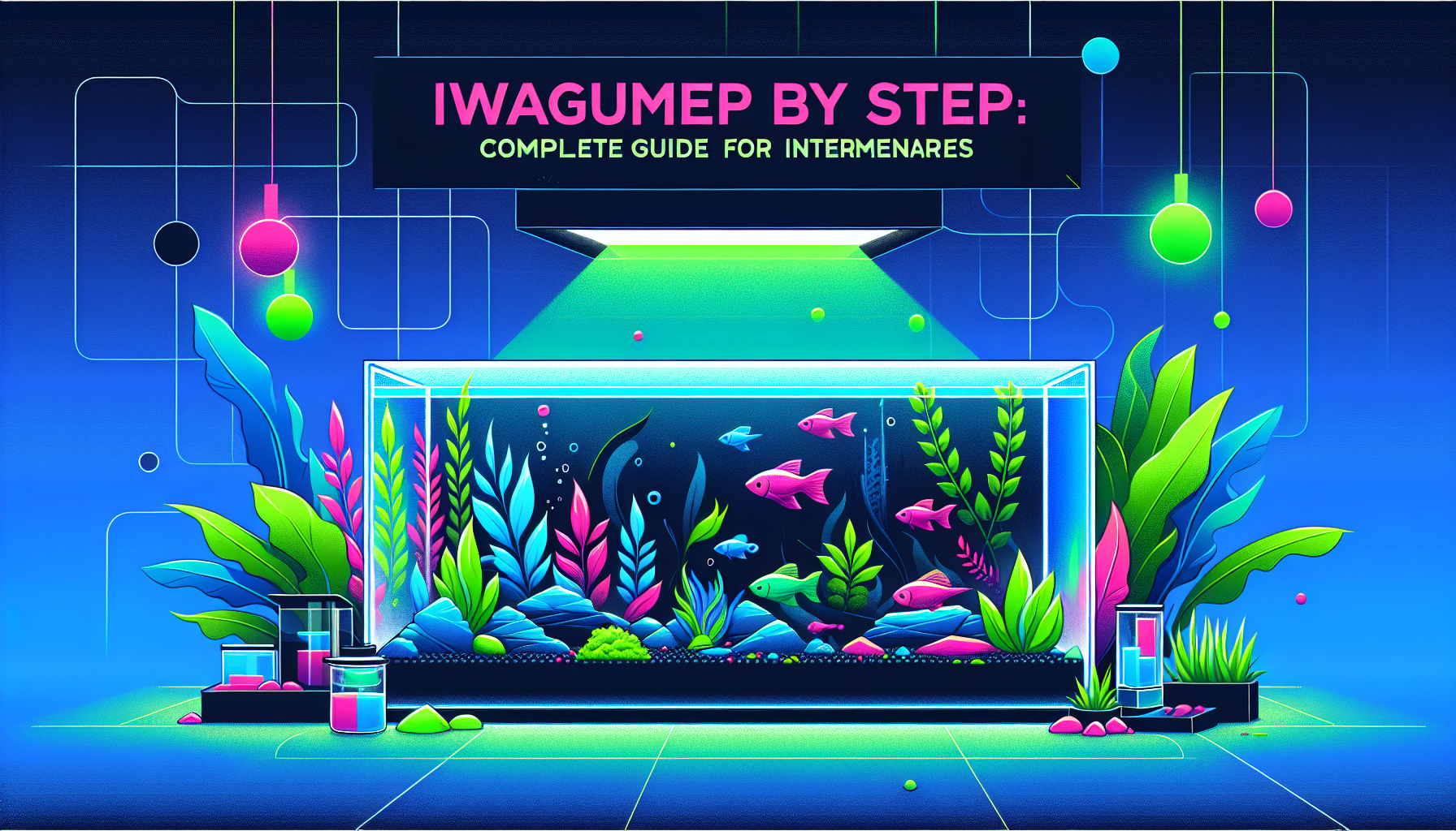 Modern flat design aquascaping illustration for undefined