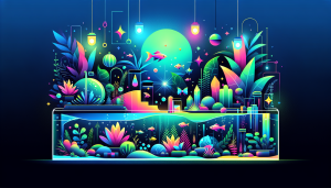 Modern flat design aquascaping illustration for undefined