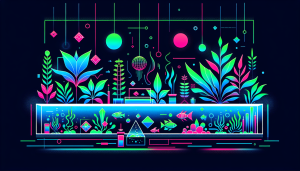 Modern flat design aquascaping illustration for undefined