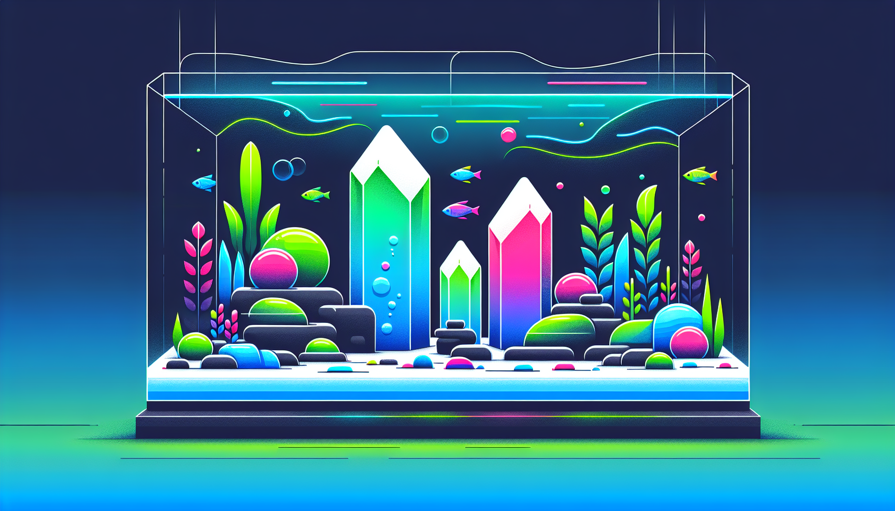 Modern flat design aquascaping illustration for undefined