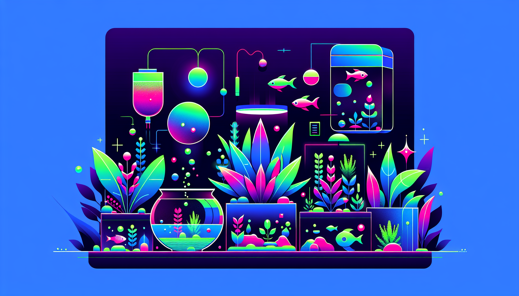 Modern flat design aquascaping illustration for undefined