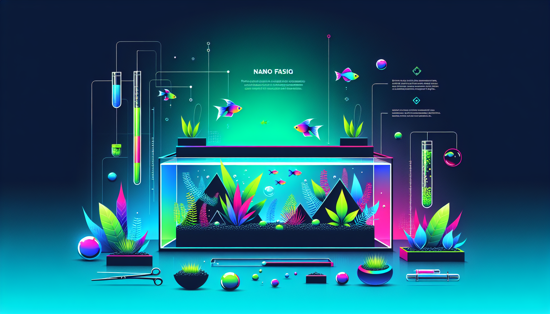 Modern flat design aquascaping illustration for undefined