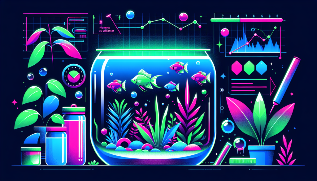 Modern flat design aquascaping illustration for undefined