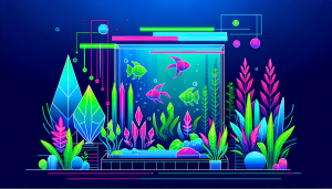 Modern flat design aquascaping illustration for undefined