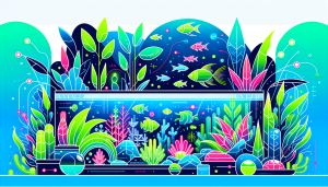 Modern flat design aquascaping illustration for undefined