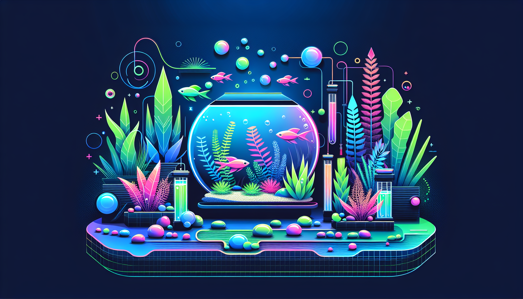 Modern flat design aquascaping illustration for undefined